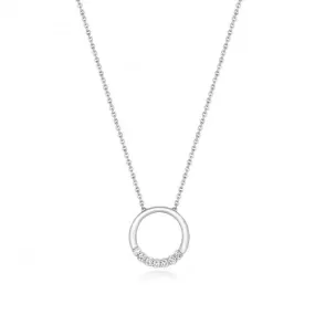 Diamond Jewellery 18ct White Gold Diamond Circle Necklace NDQ132W