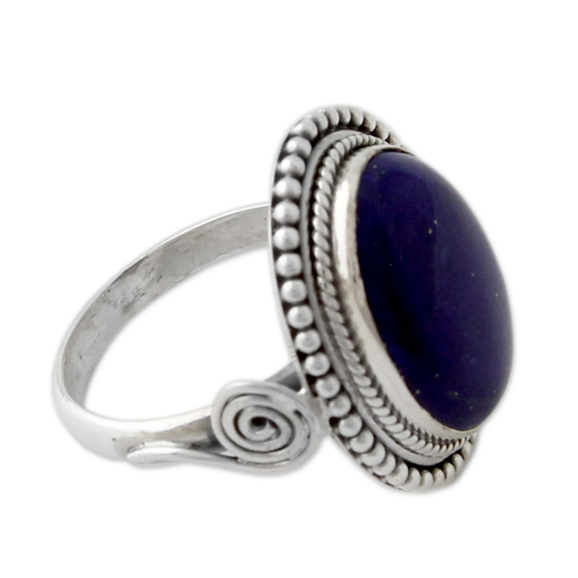 Lapis Lazuli & Sterling Silver Handcrafted Cocktail Ring