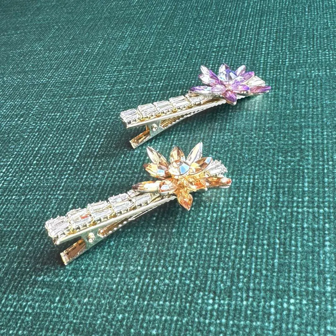Lotus Flower Gem Hair clips