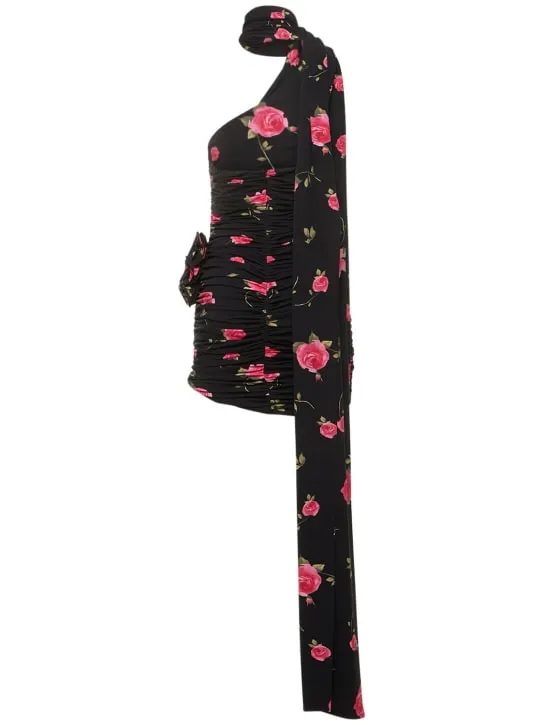 Magda Butrym   Rose printed jersey mini dress 