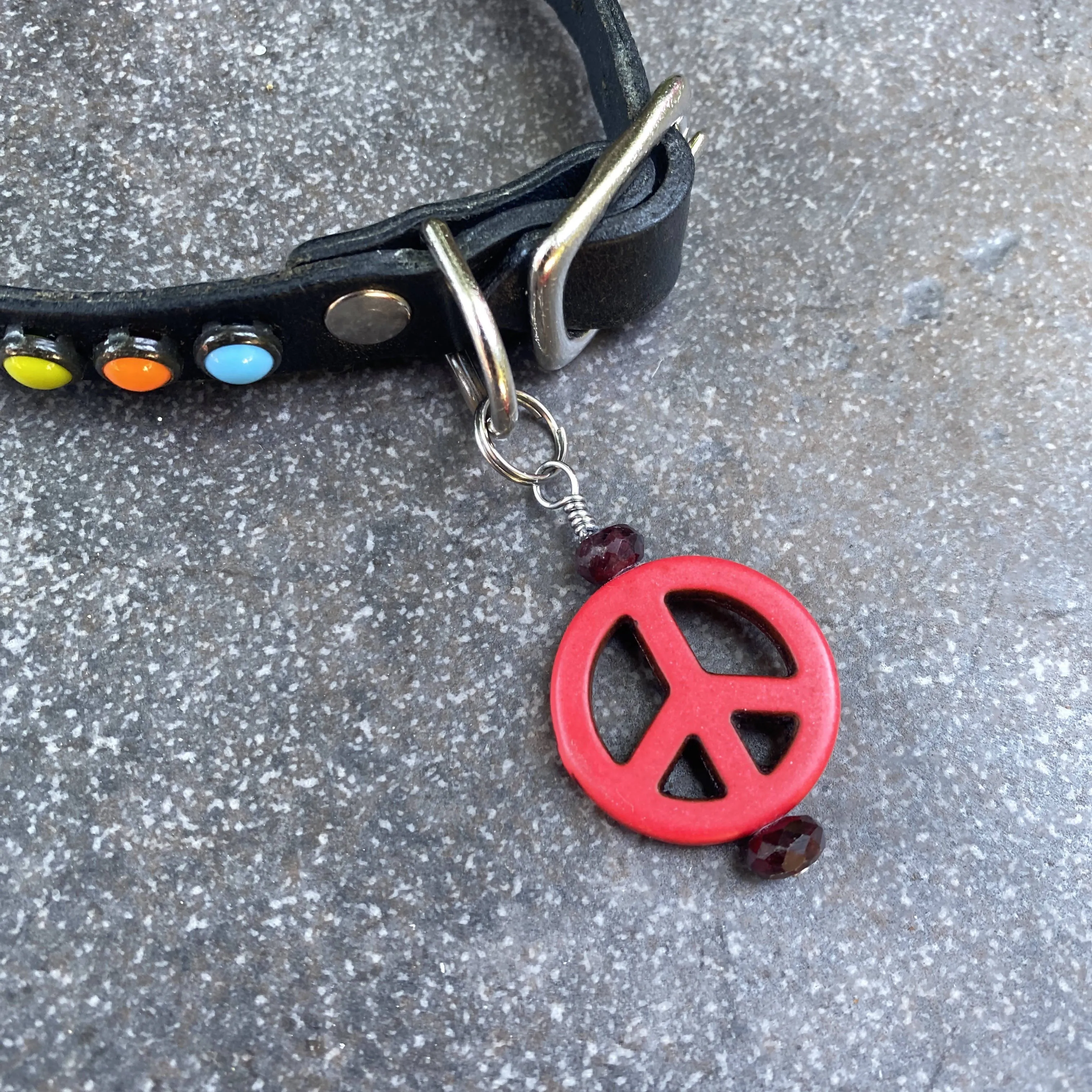 Peace Sign Pet Collar Charm