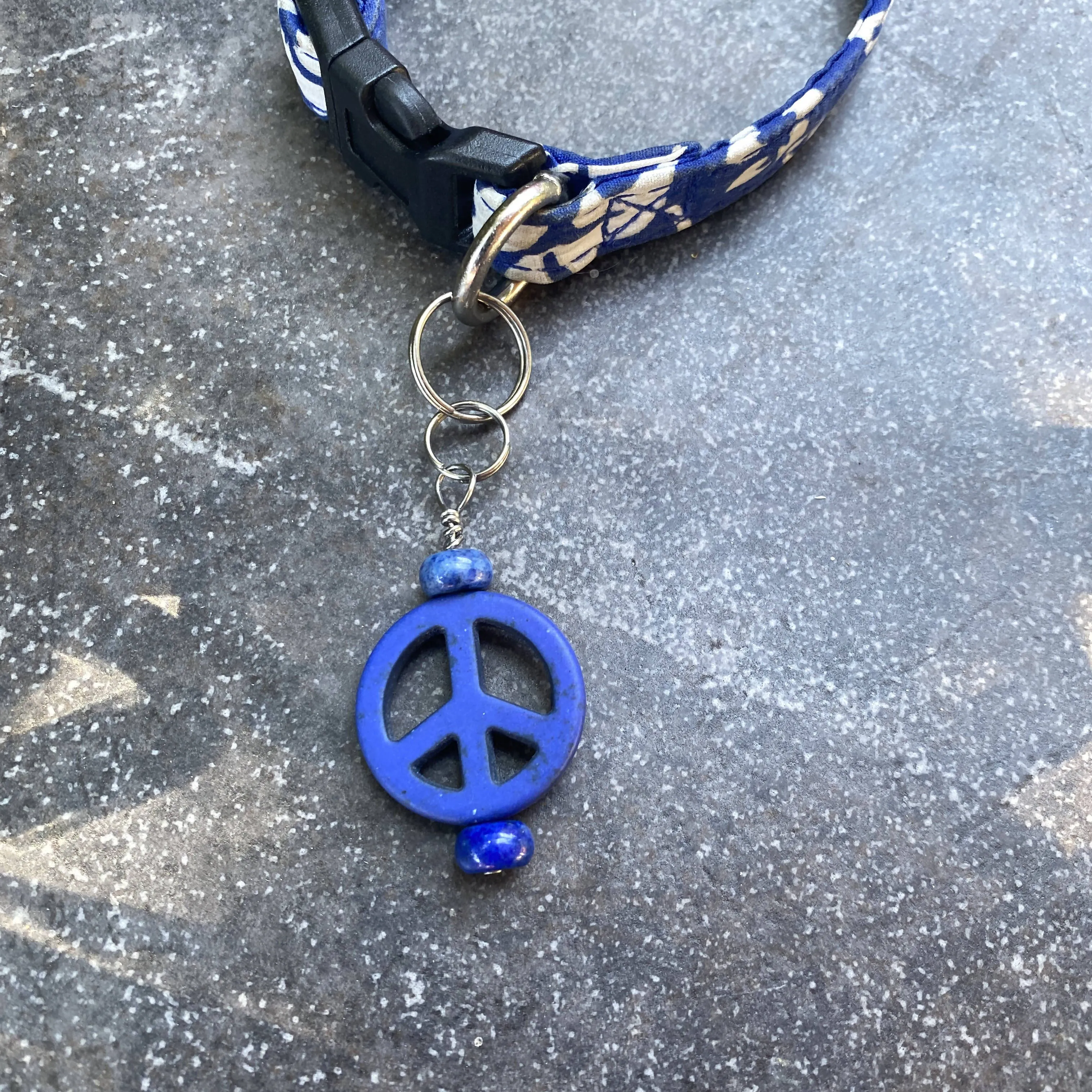 Peace Sign Pet Collar Charm