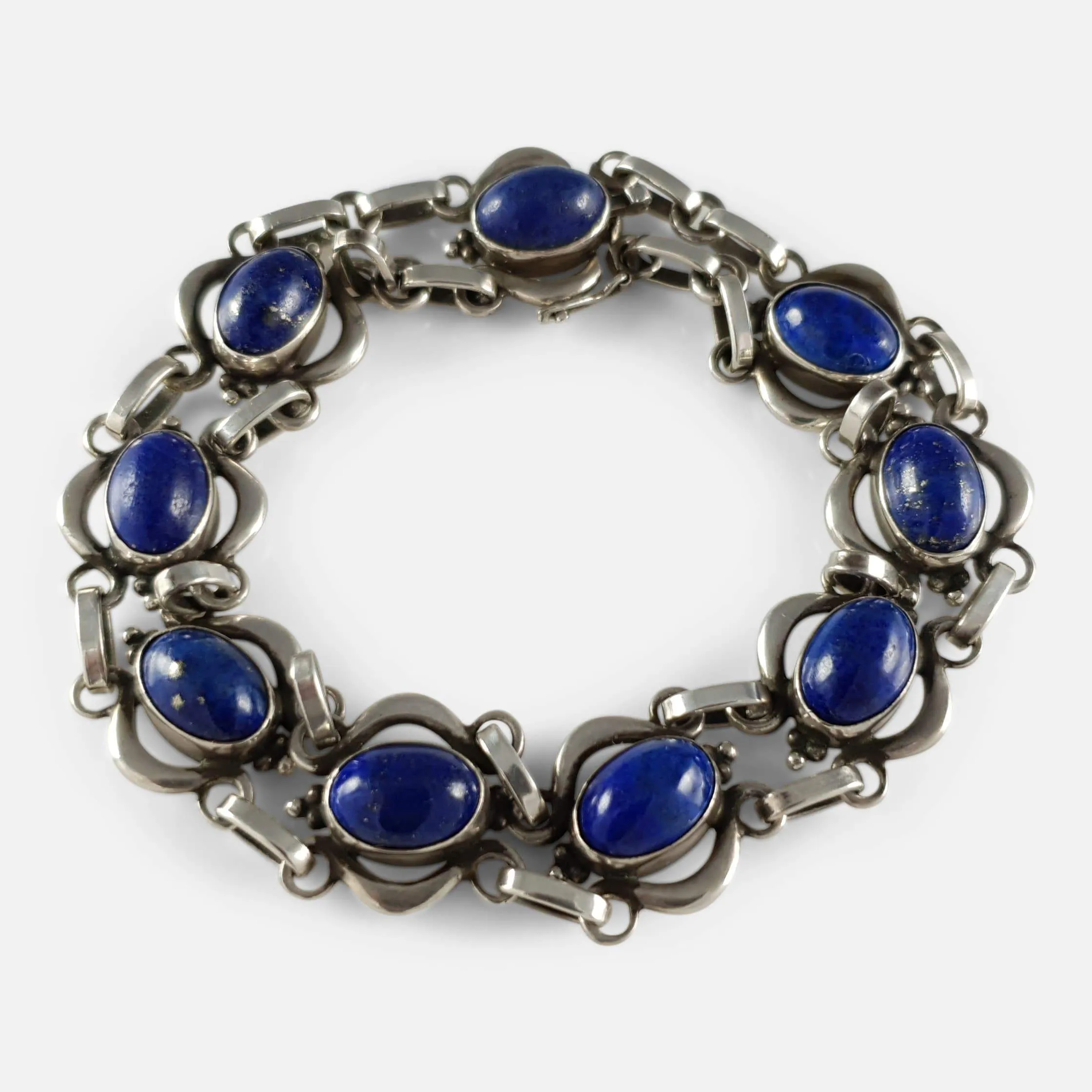 Silver and lapis lazuli Bracelet #18, Georg Jensen