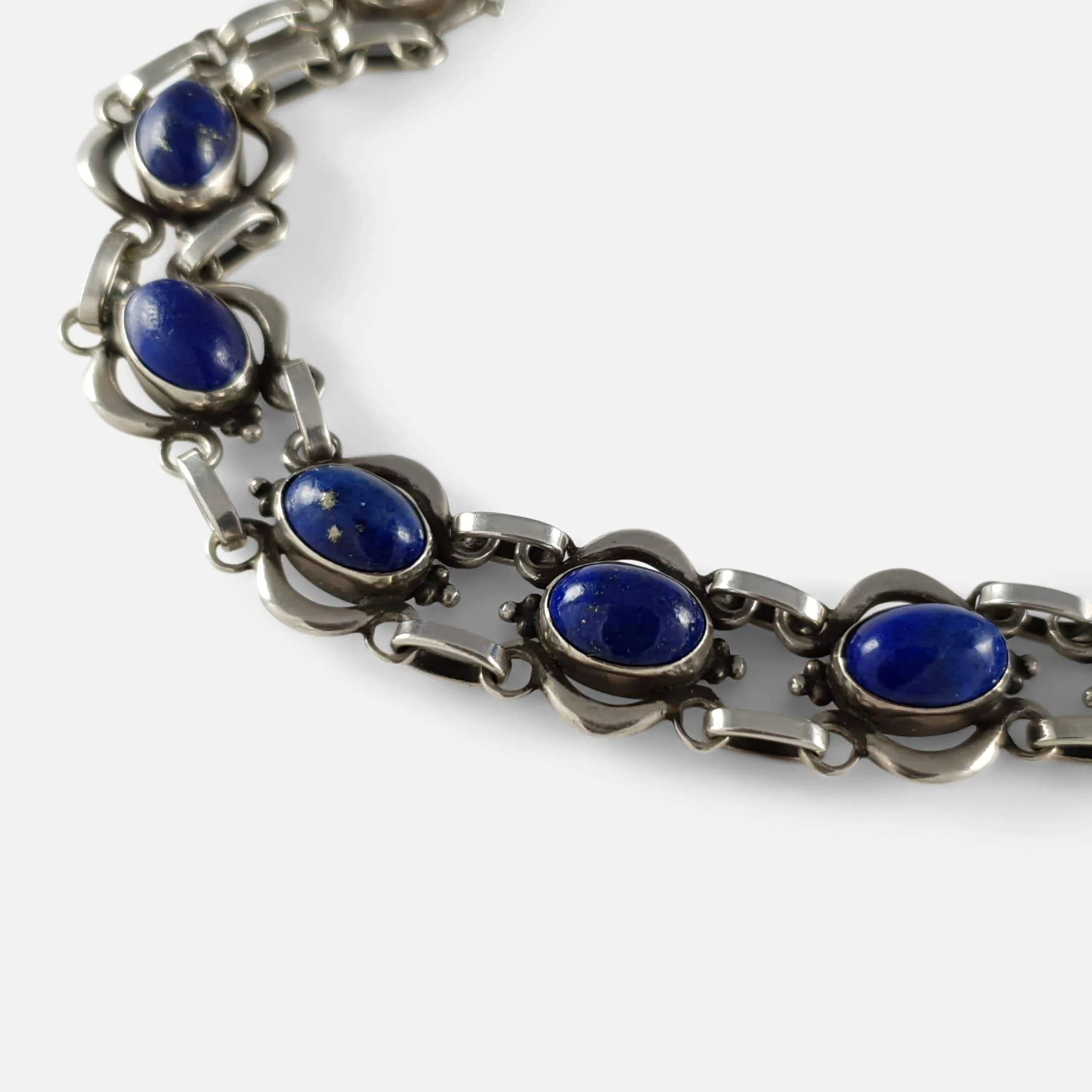 Silver and lapis lazuli Bracelet #18, Georg Jensen