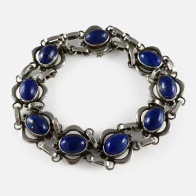 Silver and lapis lazuli Bracelet #18, Georg Jensen