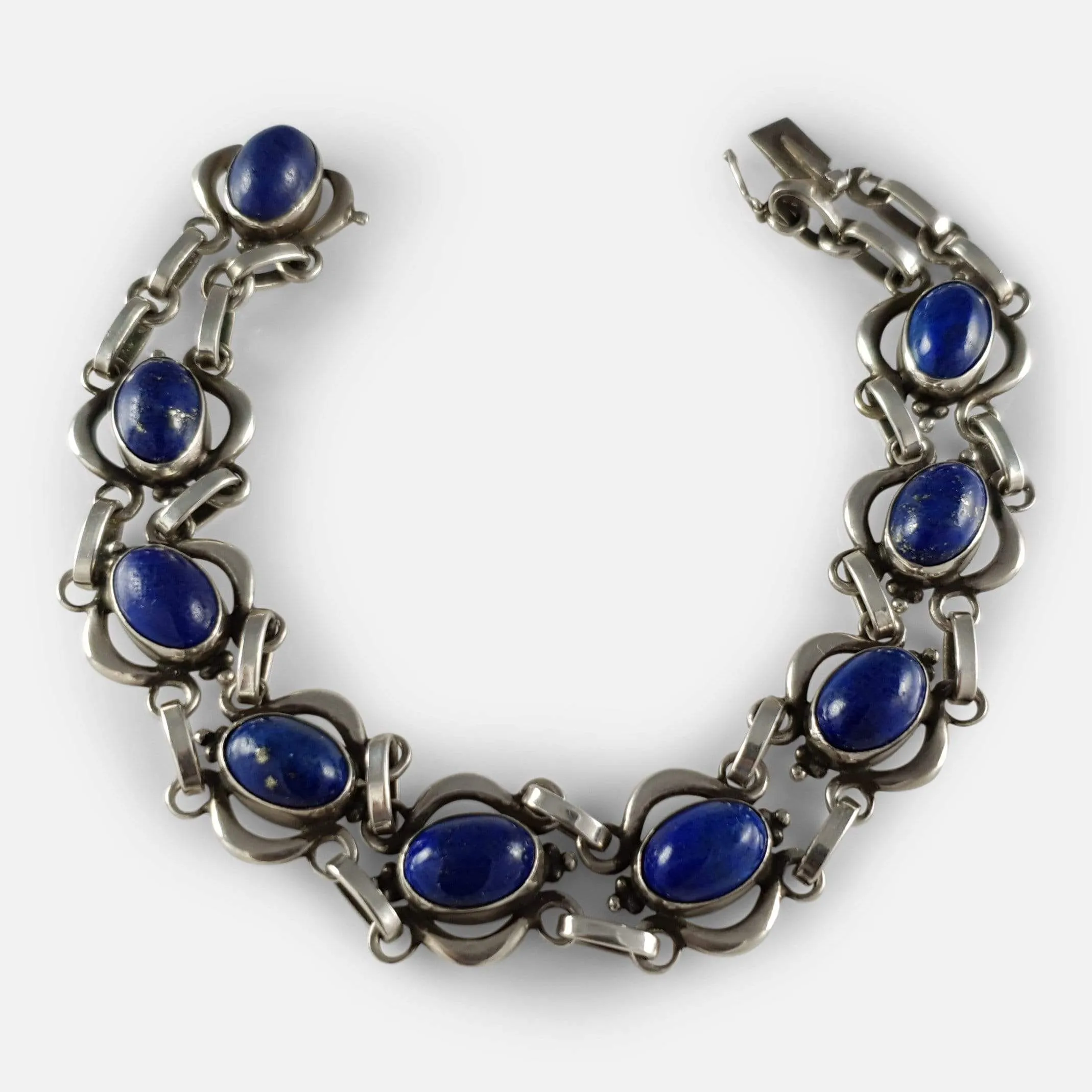 Silver and lapis lazuli Bracelet #18, Georg Jensen