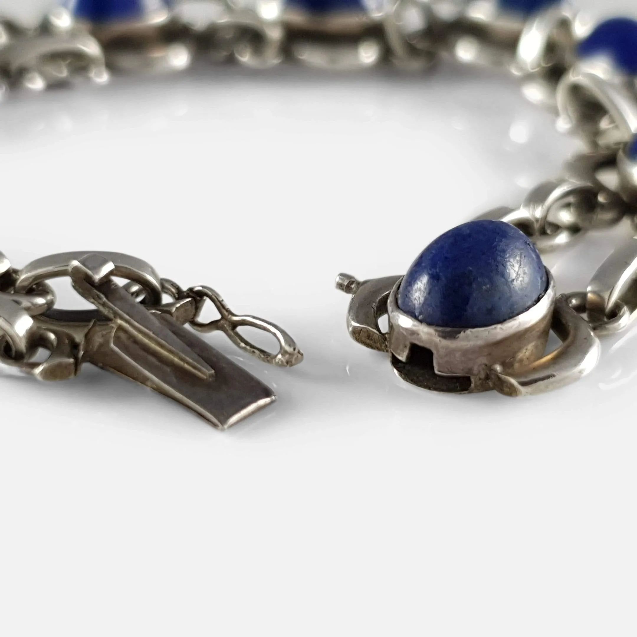 Silver and lapis lazuli Bracelet #18, Georg Jensen