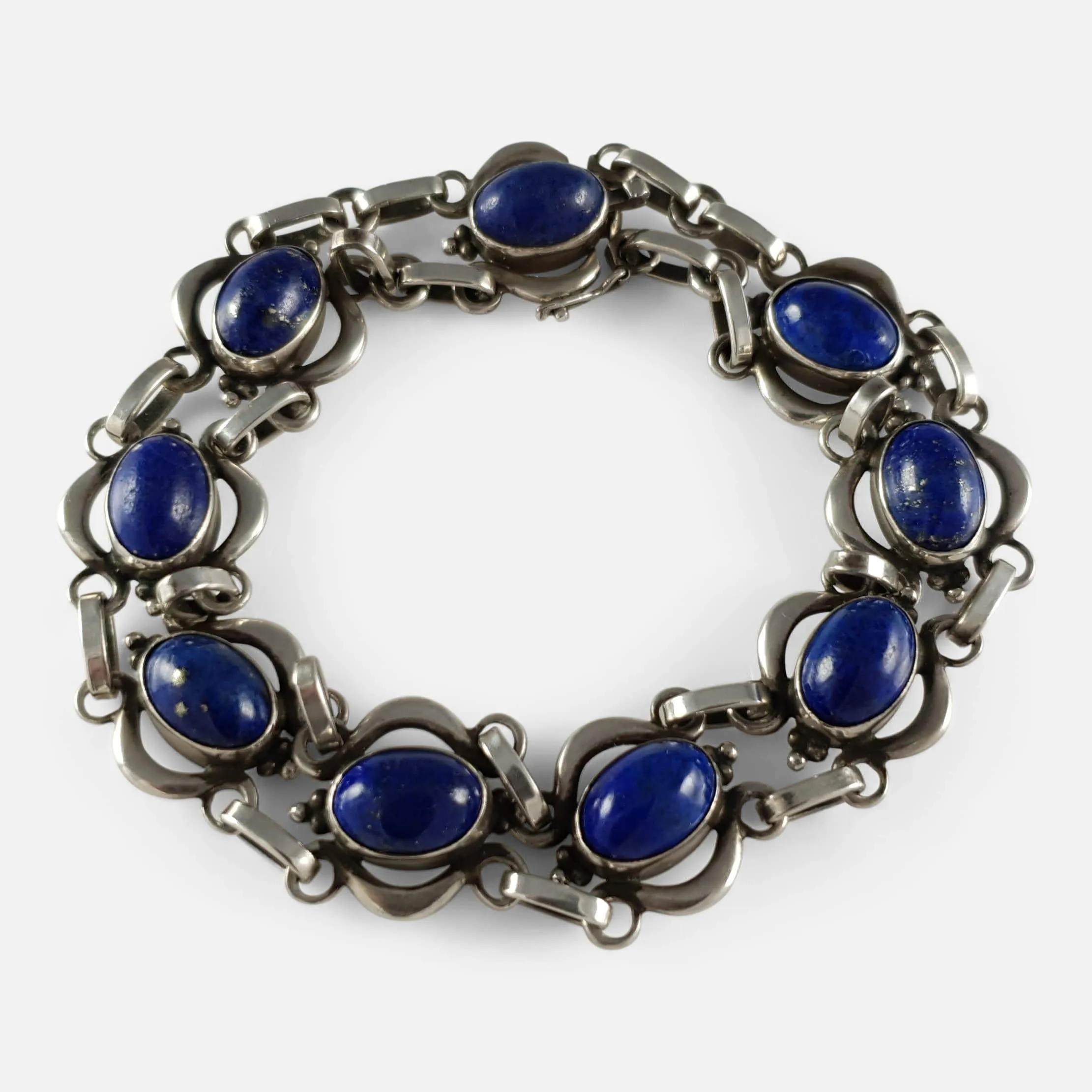 Silver and lapis lazuli Bracelet #18, Georg Jensen