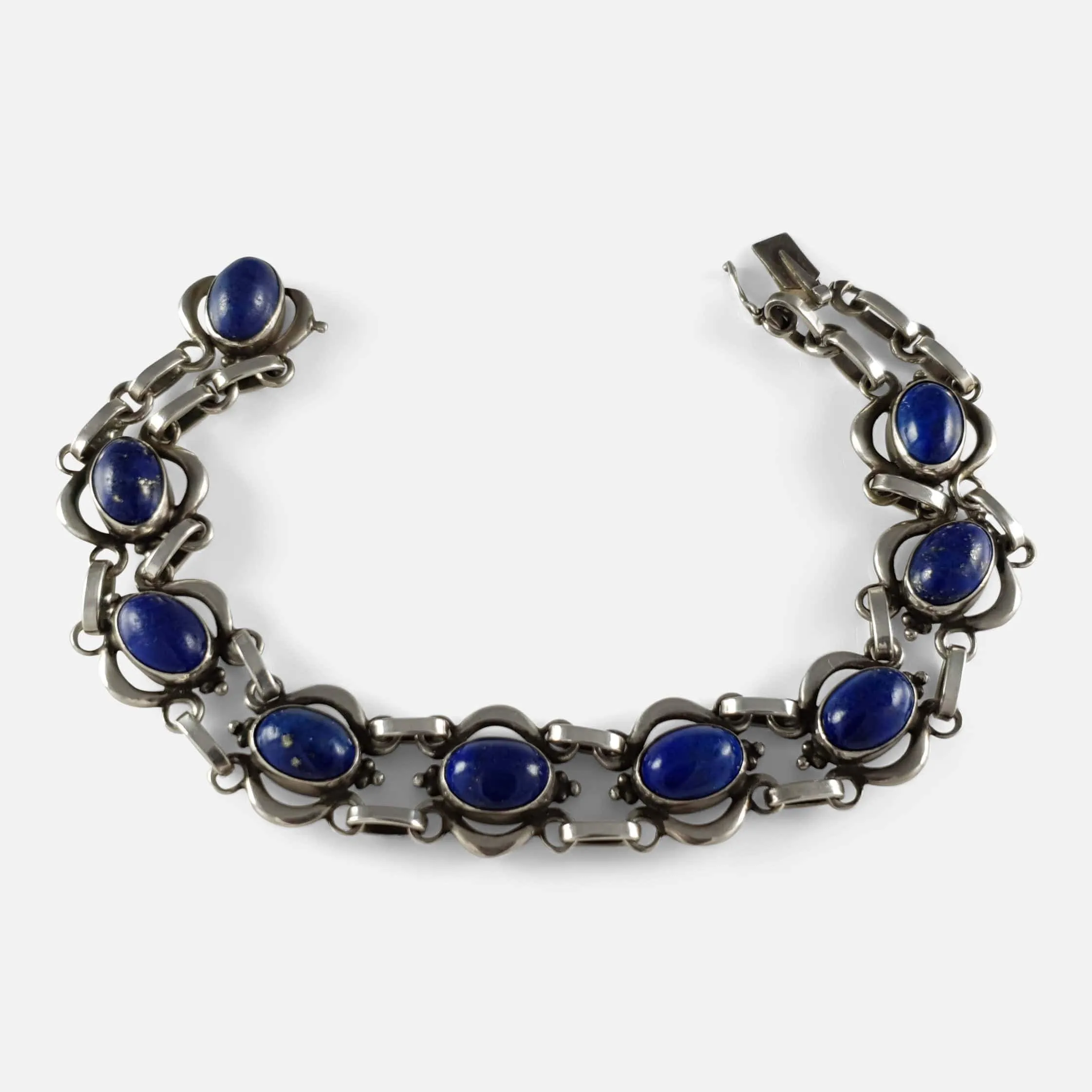 Silver and lapis lazuli Bracelet #18, Georg Jensen