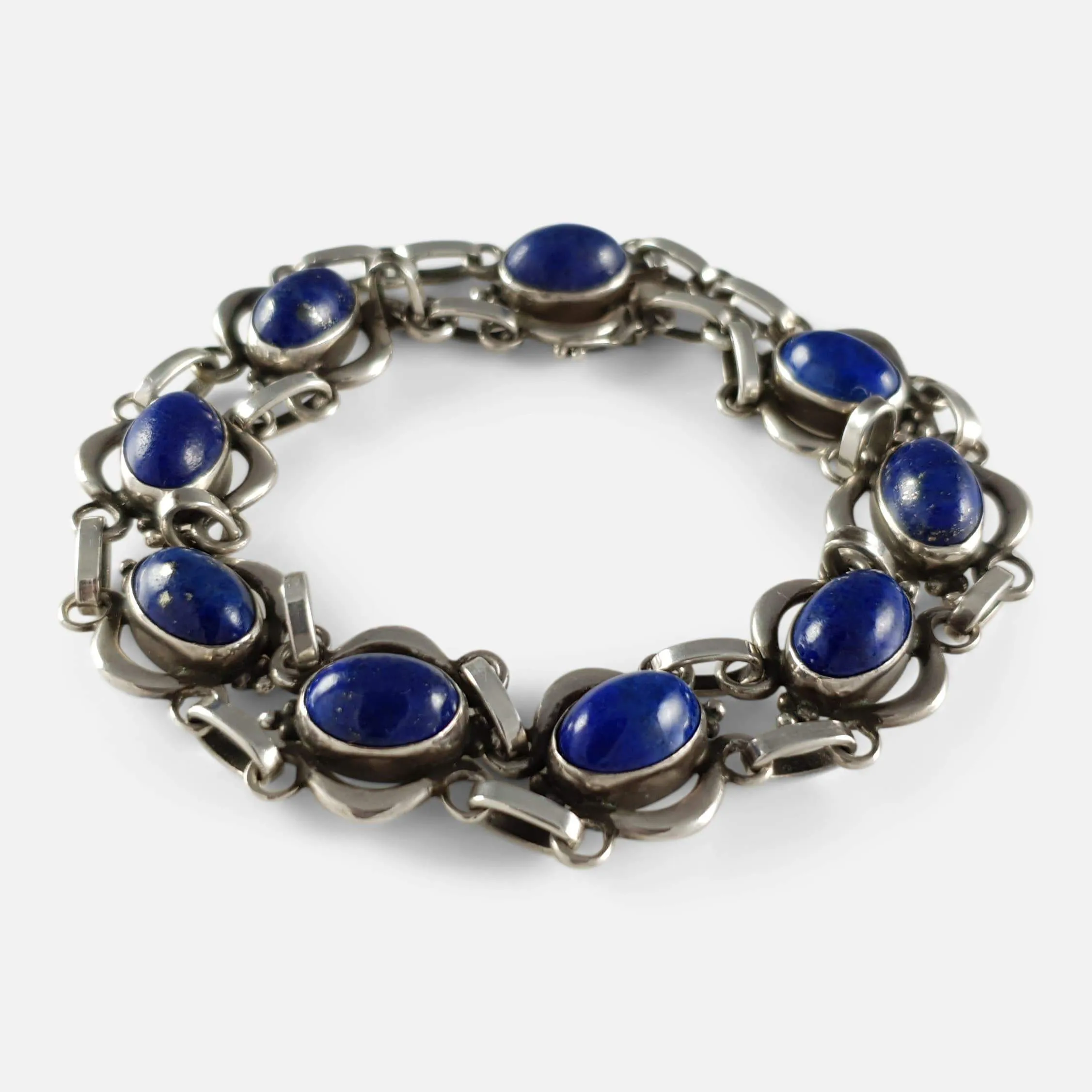 Silver and lapis lazuli Bracelet #18, Georg Jensen