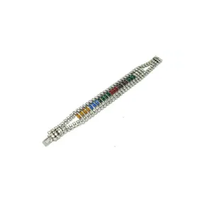 Vintage 1950s Multicoloured Diamante Bracelet